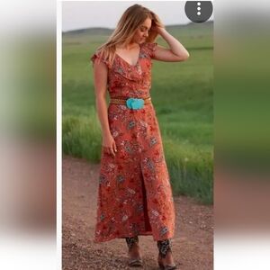 Floral Orange Maxi Dress